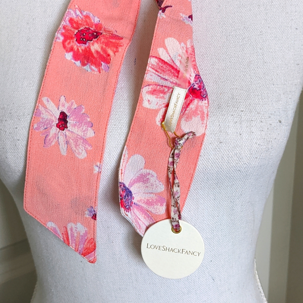 LoveShackFancy Lorna Floral Bow Barrette Hair Accessorie Coral Blaze - Picture 13 of 15